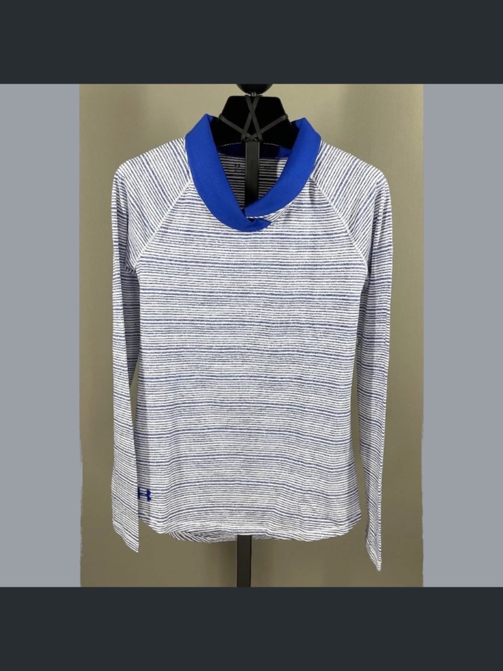 NEW Under Armour Shirt Womens XXS blue white stripe golf athletic outdoor